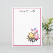 Papier Roses Jaunes Rose Florale Classique Papillon Viole (Debout devant)