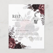 Papier Roses noirs de Bourgogne foncée Mariage automne hi (Devant)