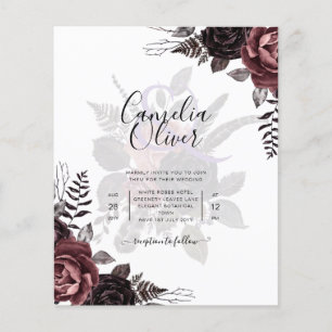 Papier Roses noirs de Bourgogne foncée Mariage automne hi