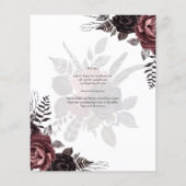 Papier Roses noirs de Bourgogne foncée Mariage automne hi (Dos)