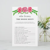 Papier Roses Qui connaît la mariée meilleur jeu (Debout devant)