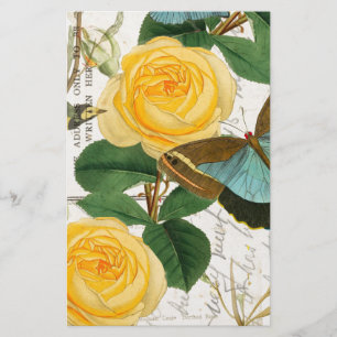 Papier Roses romantiques jaunes