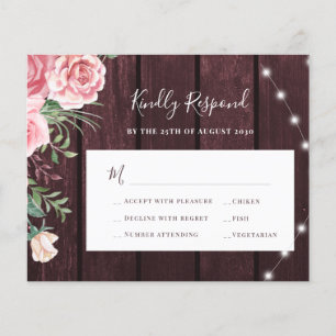Papier Roses rose saumon bois rustique burgundy mariage