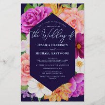 Roses rose violet budget Faire-part de mariage flo