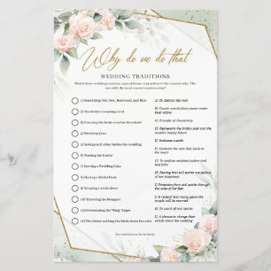 Papier Roses roses douces vert or Pourquoi faisons-nous c