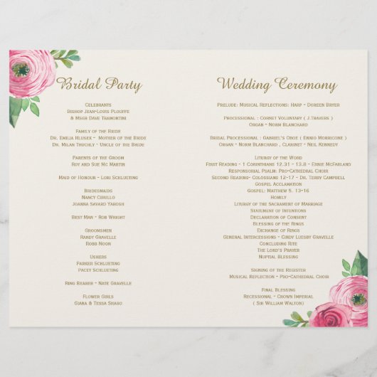 Papier Roses roses roses et Parties scintillant d'or Prog (Dos)