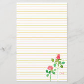Papier Roses roses roses Monogrammes Lettre écriture Stat (Devant)