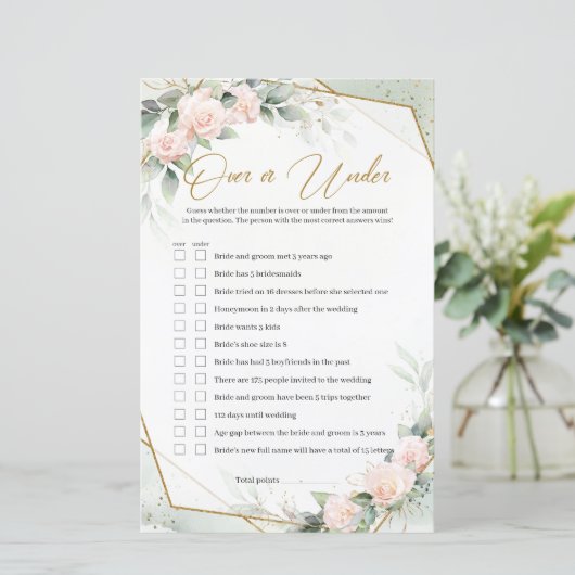 Papier Roses roses roses rousses vertes or Over or Under (Debout devant)