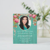 Papier Roses roses Rustiques Turquoise Bleu Grange Bois A (Debout devant)