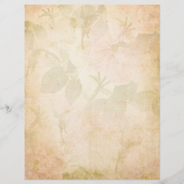 Papier Roses roses vintages (Devant)