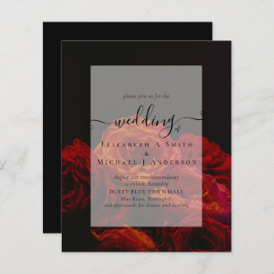 Papier Roses rouges gothiques Mariage gothique Inviter