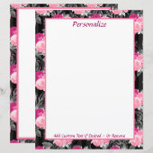 Papier Roses rouges vintages Motif floral (Devant / Derrière)