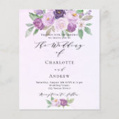 Papier Roses violettes roses QR faire-part de mariage bud (Devant)