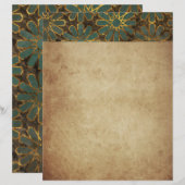 Papier Rosy bleu Brown Arabesque (Devant / Derrière)