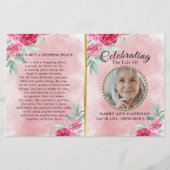 Papier Rosy Modern Celebration of Life Program (Devant)