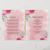 Papier Rosy Modern Celebration of Life Program (Dos)