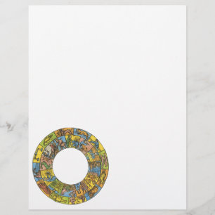 Papier Roue vintage céleste, Zodiaque astrologique