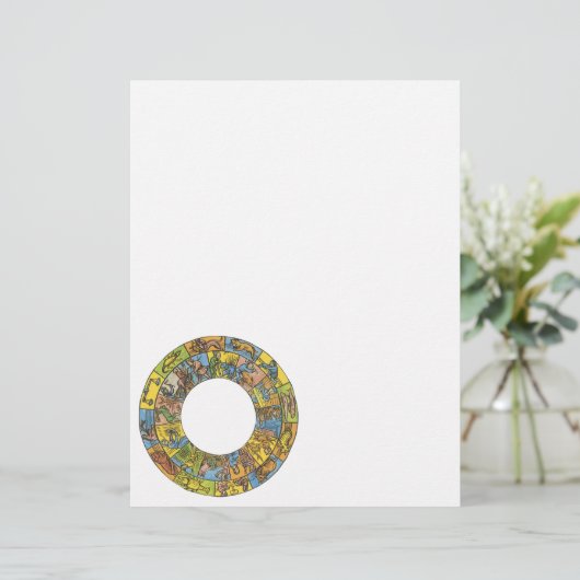 Papier Roue vintage céleste, Zodiaque astrologique (Debout devant)