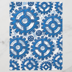 Papier Roues à engrenages bleus
