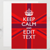 Papier Rouge Bourgogne Gardez Le Calme Votre Texte Union  (Devant / Derrière)