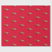 Papier rouge d'emballage cadeau de papillon de (Plat)