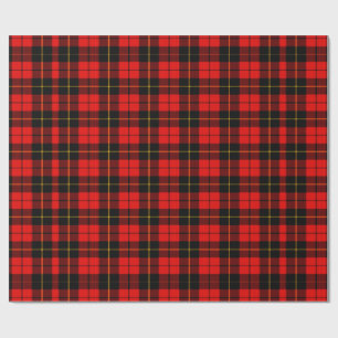 Papier rouge d'emballage cadeau de plaid de tartan