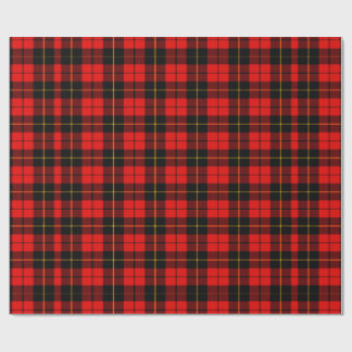 Papier rouge d'emballage cadeau de plaid de tartan