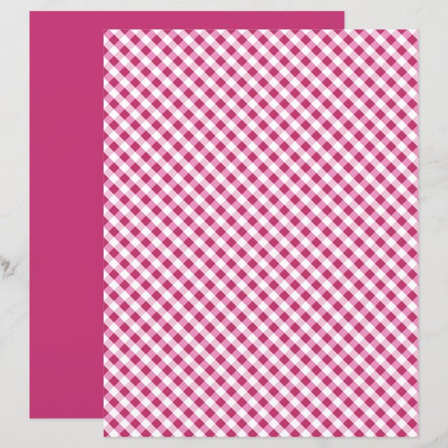 Papier rouge En vichy scrapbook (Devant / Derrière)