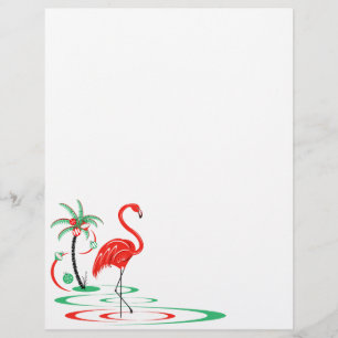 Papier rouge Flamant rose de Noël