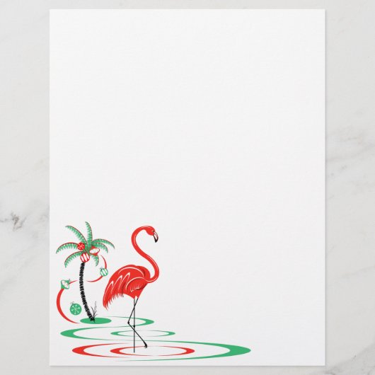 Papier rouge Flamant rose de Noël (Devant)