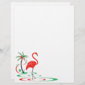 Papier rouge Flamant rose de Noël (Devant / Derrière)