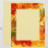 Papier Rouge, orange, or, marbre jaune (Devant / Derrière)