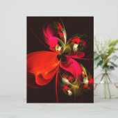 Papier Rouge Vert Floral Moderne Art Abstrait Motif #02 (Debout devant)
