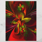 Papier Rouge vert moderne Floral Abstrait Art Motif #05 (Devant)