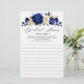 Papier Royal Bleu Jaune Or Métallo Qui Suis-Je Jeu (Debout devant)