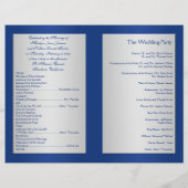 Papier Royal Blue and Silver Floral Wedding Program (Dos)