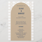 Papier Royal Blue Classic Retro Mariage Ceremony Programm (Devant)