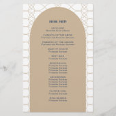 Papier Royal Blue Classic Retro Mariage Ceremony Programm (Dos)