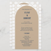 Papier Royal Blue Classic Retro Mariage Ceremony Programm (Devant / Derrière)