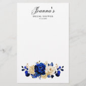 Papier Royal Blue Gold Fête des mariées Jeu Devinez Qui (Dos)