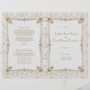 Papier Royal Fleur-de-Lis Art Déco Gold White 20s Program