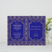 Papier Royal Navy Blue Gold Great Gatsby Art Déco Program (Debout devant)