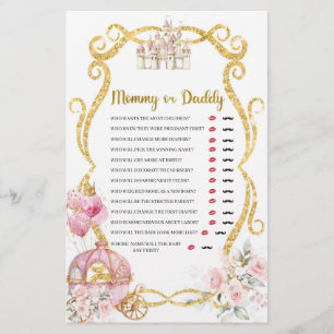 Papier Royal Princess Pink Carriage Jeux pour maman ou pa