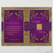 Papier Royal Purple and Gold Medallion Wedding Program (Devant)
