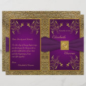Papier Royal Purple and Gold Medallion Wedding Program (Devant / Derrière)