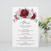 Papier Royal Rouge Blanc argent métal Mariage floral (Debout devant)