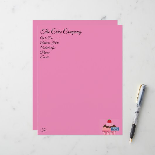 Papier Roze (Cupcake) RFPMDesigns ©️2024 (Voorkant / Achterkant in situ)