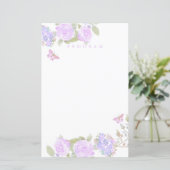Papier Ruban de rose violet Monogramme Mariage  (Debout devant)
