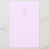 Papier Ruban de rose violet Monogramme Mariage  (Dos)