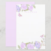 Papier Ruban de rose violet Monogramme Mariage  (Devant / Derrière)